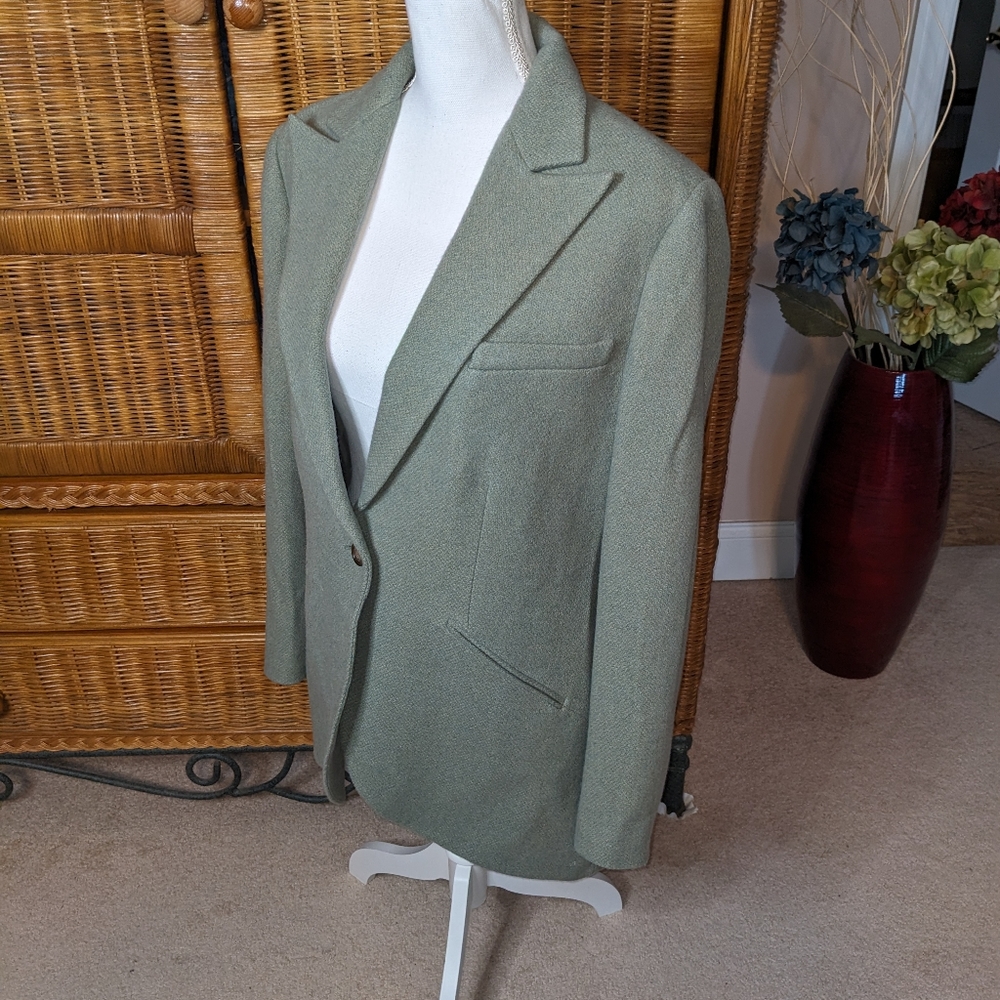 Ralph Lauren Sage Green High Low Jacket SIZE 16